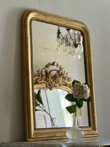 Antique French gilt Louis Philippe mirror c1860