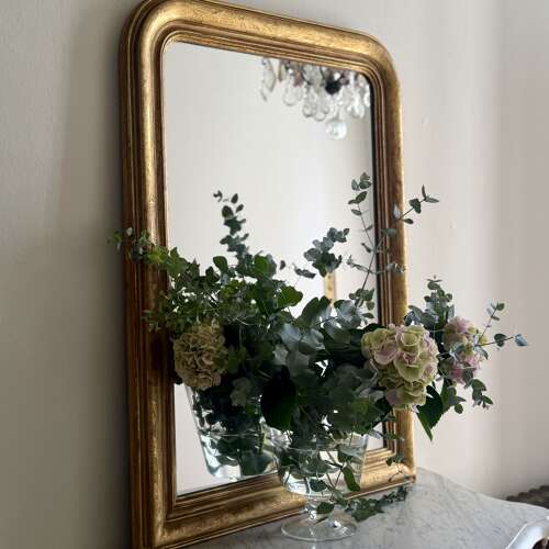 Antique French gilt Louis Philiippe mirror c1800 - mercury glass