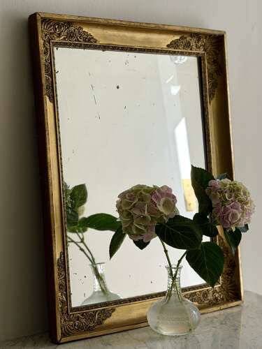 Antique French gilt rectangular mirror