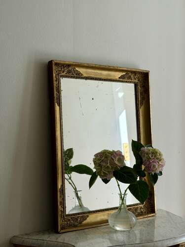 Antique French gilt rectangular mirror