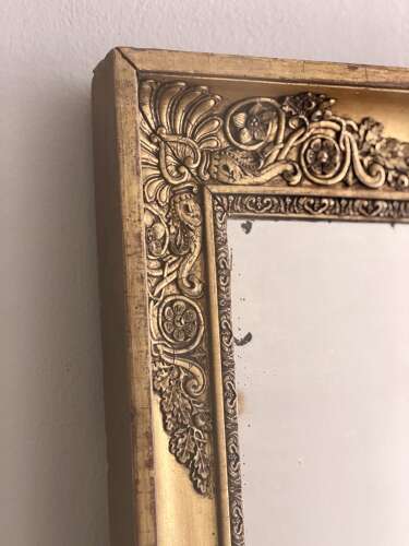 Antique French gilt rectangular mirror
