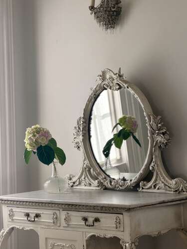 Antique French dressing table with marble top