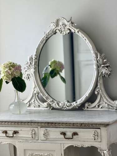 Antique French dressing table with marble top