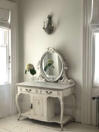 Antique French dressing table with marble top