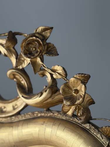 Large antique French Louis XV mirror - mercury glass