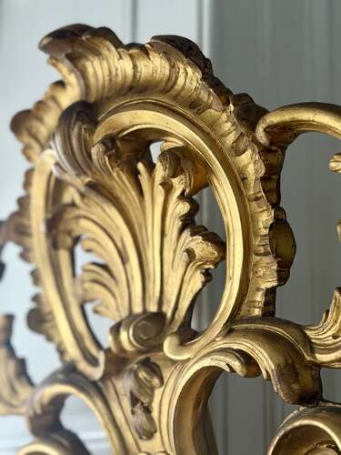 Large antique French Louis XV mirror - mercury glass