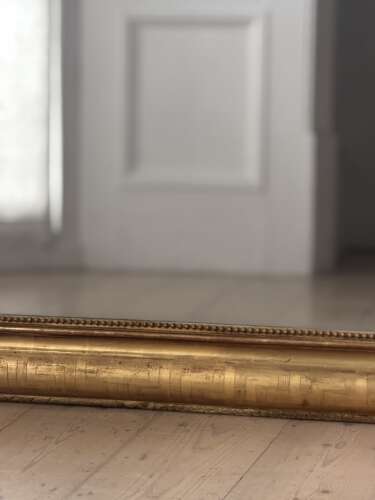 Large antique French Louis XV mirror - mercury glass