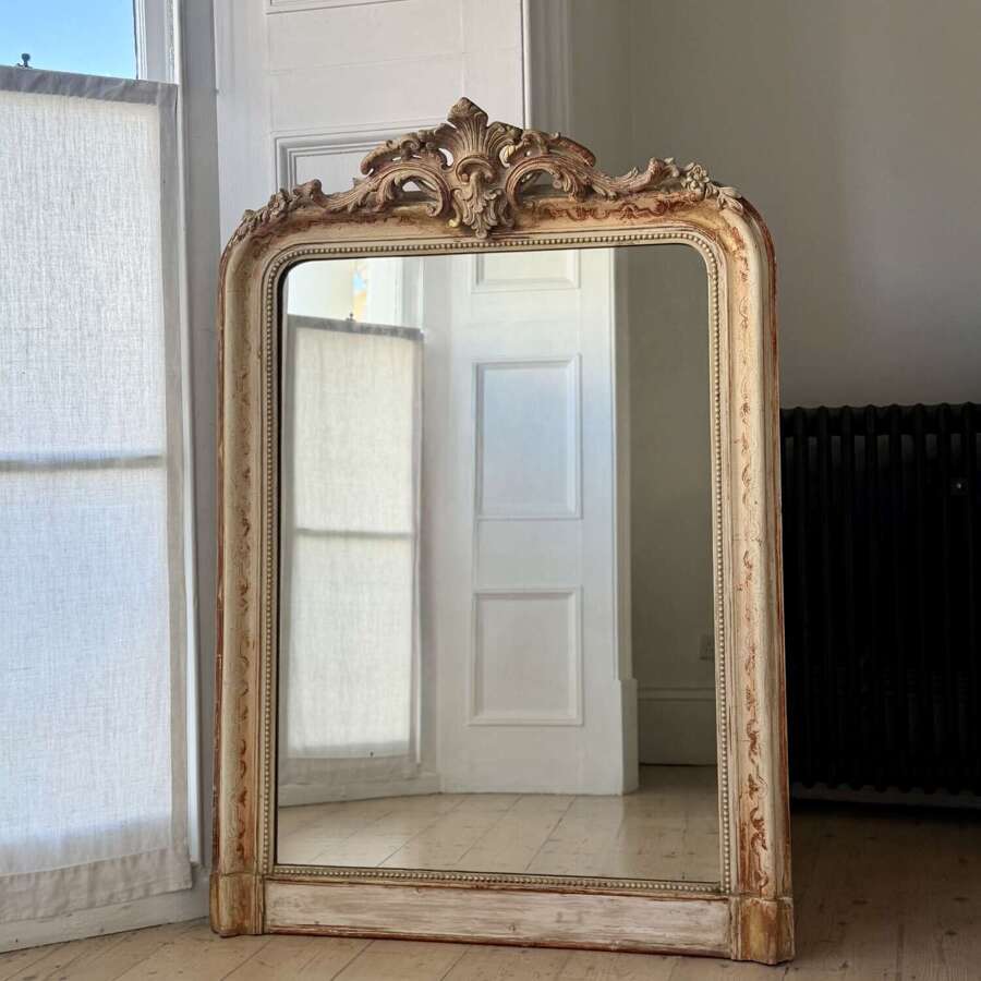 Antique French bare gesso  Louis Philippe mirror c1860