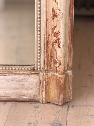 Antique French bare gesso Louis Philippe mirror c1860