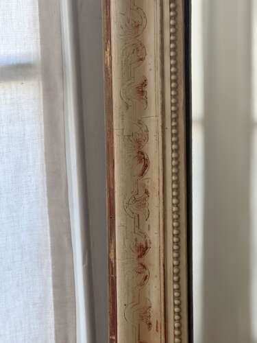 Antique French bare gesso Louis Philippe mirror c1860