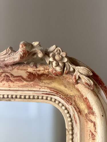 Antique French bare gesso Louis Philippe mirror c1860