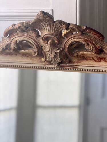 Antique French bare gesso Louis Philippe mirror c1860