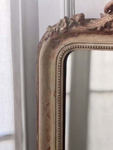 Antique French bare gesso Louis Philippe mirror c1860