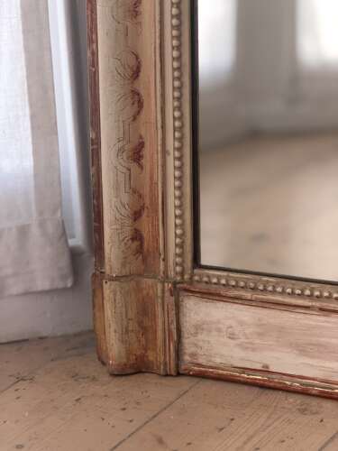 Antique French bare gesso Louis Philippe mirror c1860