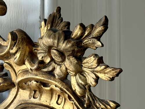 Large antique French gilt mirror - bevelled glass
