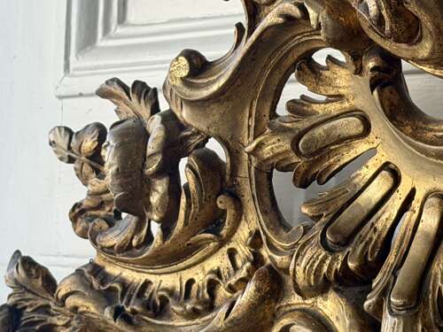 Large antique French gilt mirror - bevelled glass