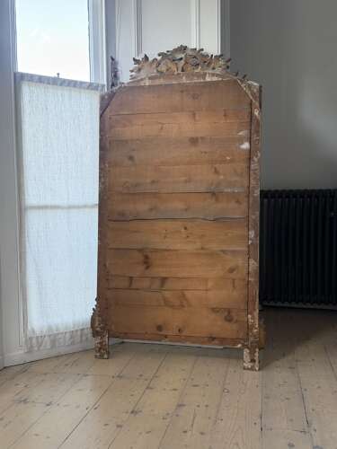 Large antique French gilt mirror - bevelled glass