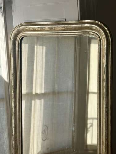 Antique French silver gilt mirror c1800 - mercury glass