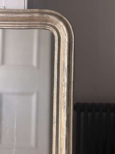 Antique French silver gilt mirror c1800 - mercury glass
