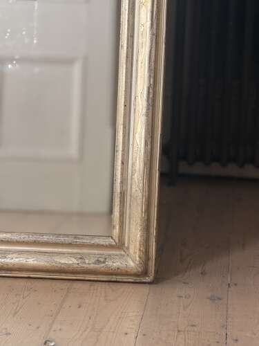Antique French silver gilt mirror c1800 - mercury glass