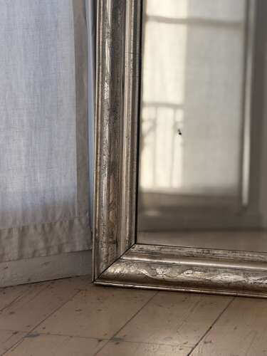 Antique French silver gilt mirror c1800 - mercury glass