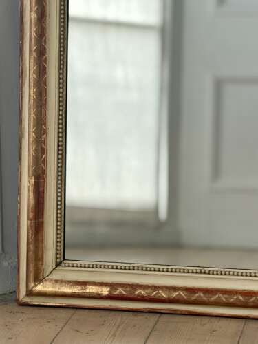 19th century French gilt and bare gesso mirror