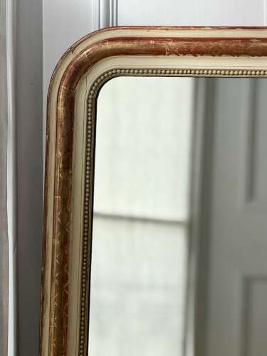 19th century French gilt and bare gesso mirror